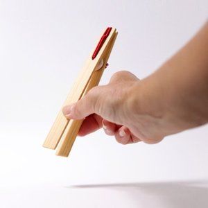 NWT Grimm's Wooden Toys Large Wood Tongs/Tweezers